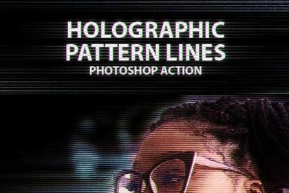 دانلود اکشن فتوشاپ Holographic Pattern Lines - ایجاد خط الگوی هولوگرافی حرفه ای