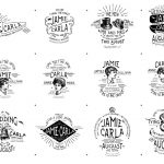 دانلود مجموعه 12 وکتور پرمیوم Vintage Wedding Badges & Stickers