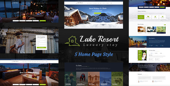 دانلود قالب سایت Lake Resort - قالب HTML حرفه‌ای هتل و مسافرخانه