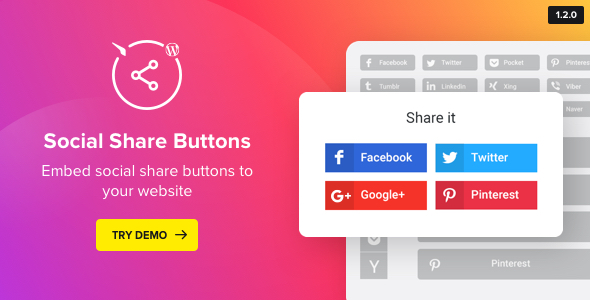دانلود افزونه وردپرس Social Media Share Buttons مخصوص دکمه‌های اشتراک‌گذاری | پلاگین Social Media Share Buttons