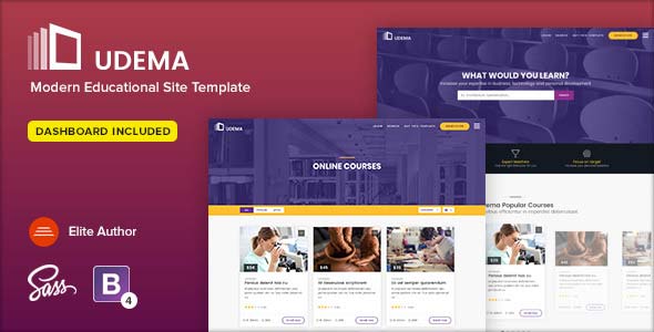 دانلود قالب HTML آموزش و پرورش UDEMA - قالب آموزشی حرفه‌ای