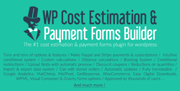 دانلود افزونه وردپرس WP Cost Estimation & Payment Forms Builder | پلاگین WP Cost Estimation & Payment Forms Builder
