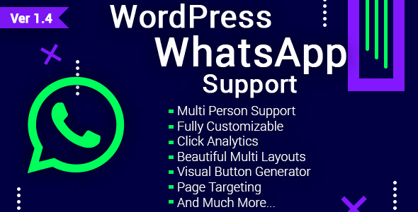 دانلود افزونه وردپرس WordPress WhatsApp Support - پشتیبانی از طریق شبکه اجتماعی | پلاگین WordPress WhatsApp Support