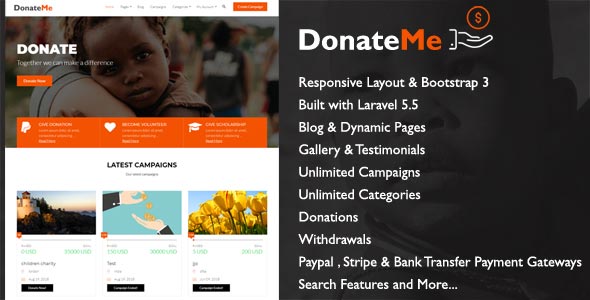 دانلود اسکریپت DonateMe - راه اندازی سایت خیریه و بودجه حرفه‌ای