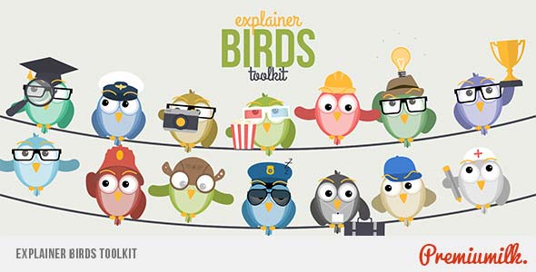 دانلود رایگان پروژه افتر افکت Explainer Birds Toolkit | افترافکت Explainer Birds Toolkit