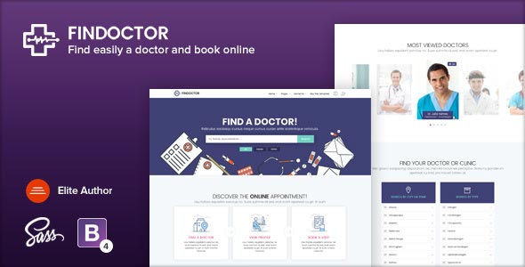 دانلود قالب سایت FINDOCTOR - قالب HTML5 دایرکتوری پزشکی و کتابخانه آنلاین