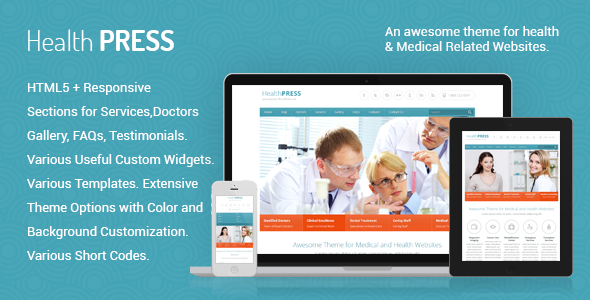 دانلود قالب وردپرس HealthPress - پوسته پزشکی و درمانی وردپرس | پوسته HealthPress