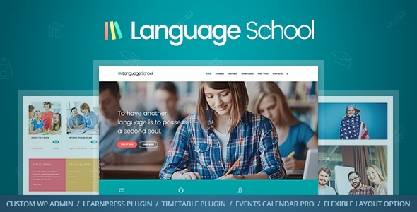 دانلود قالب وردپرس Language School - پوسته تحصیلات وردپرس | پوسته Language School