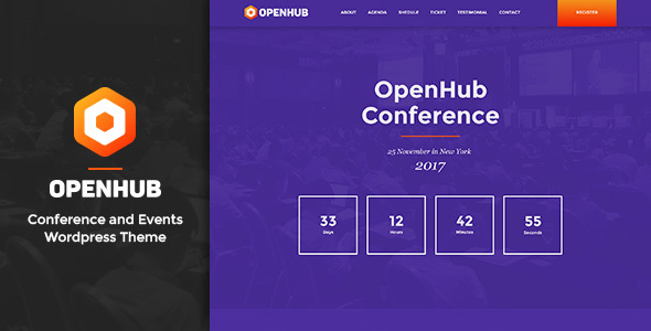 دانلود قالب وردپرس OpenHub - پوسته کنفرانس و رویداد وردپرس | پوسته OpenHub