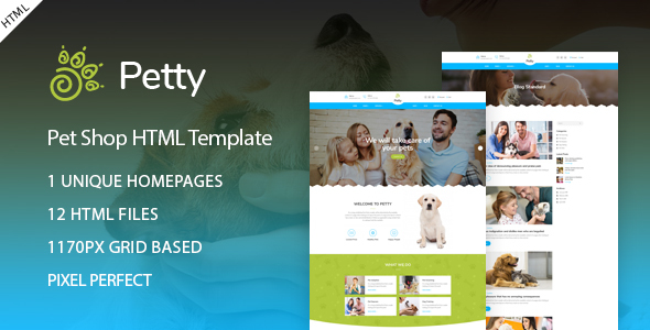 دانلود قالب سایت Pet Shop - قالب HTML فروشگاه حیوانات
