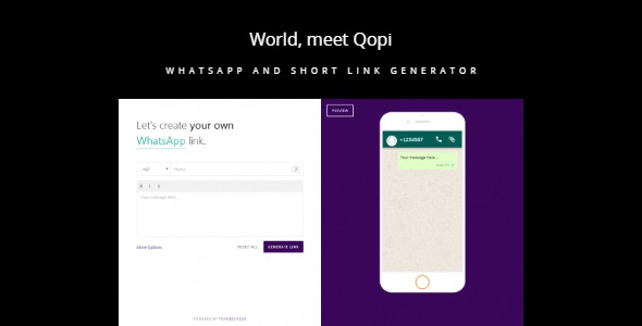 دانلود رایگان اسکریپت Qopi - سیستم کوتاه کننده لینک و ساخت لینک واتس اپ