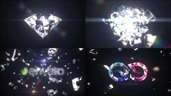 دانلود رایگان پروژه افتر افکت Shattered Diamond Logo Text Reveal