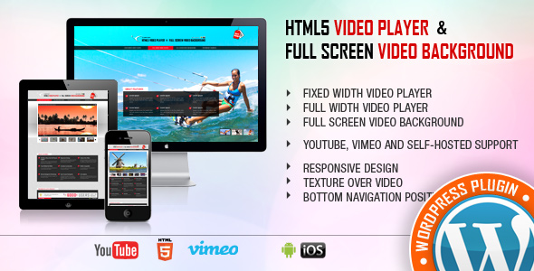 دانلود افزونه وردپرس Video Player & FullScreen Video Background | پلاگین Video Player & FullScreen Video Background