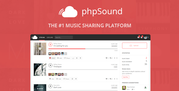 دانلود اسکریپت phpSound - پلتفرم حرفه‌ای اشتراک گذاری موزیک