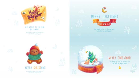 دانلود رایگان پروژه افتر افکت Christmas and New Year Greeting Cards