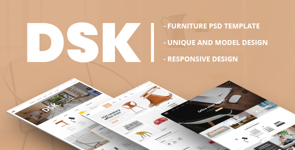 دانلود قالب PSD جدید DSK - قالب نمایشگاه و طراحی داخلی منزل
