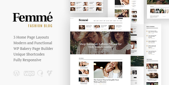دانلود قالب وردپرس Femme - پوسته مجله و وبلاگ مد و پوشاک وردپرس | پوسته Femme