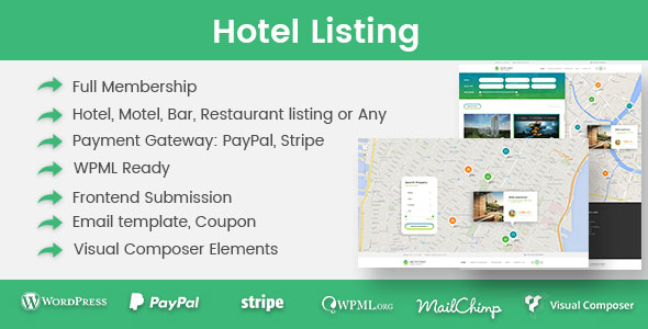 دانلود افزونه وردپرس Hotel Listing - افزونه دایرکتوری و لیست هتل وردپرس | پلاگین Hotel Listing