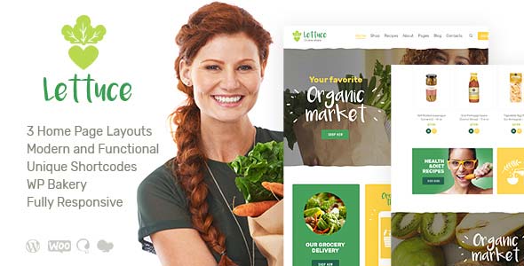 دانلود قالب وردپرس Lettuce - پوسته غذا و محصولات ارگانیک و سالم وردپرس