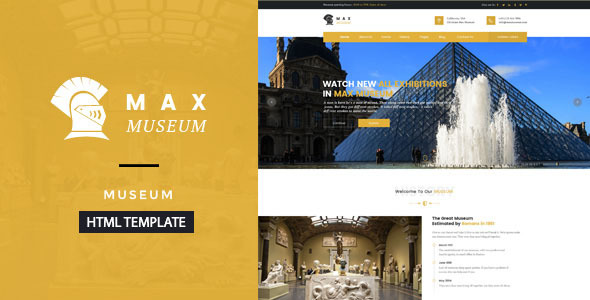 دانلود قالب سایت Max Museum - قالب HTML مورزه ها و اماکن تاریخی