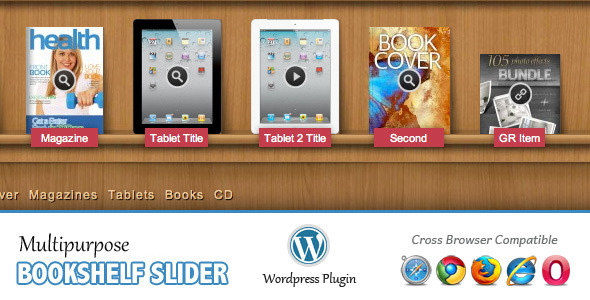 دانلود افزونه وردپرس Multipurpose Bookshelf Slider | پلاگین Multipurpose Bookshelf Slider