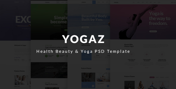 دانلود قالب PSD جدید Yogaz - قالب PSD سلامت از طریق یوگا