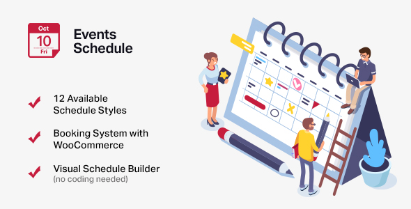 دانلود افزونه وردپرس Events Schedule - افزونه مدیریت تاریخ رویداد های وردپرس | پلاگین Events Schedule