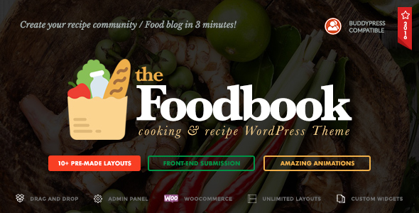 دانلود قالب وردپرس Foodbook - پوسته وبلاگ و رستوران وردپرس | پوسته Foodbook