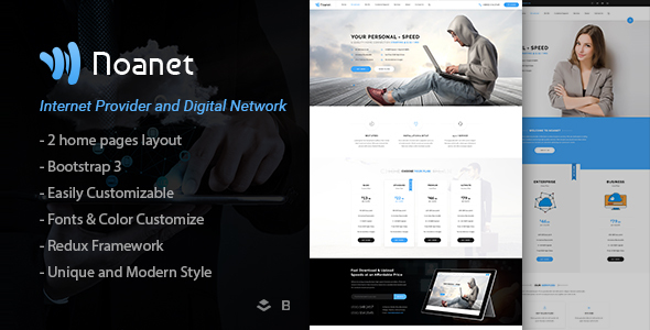 دانلود قالب وردپرس Noanet - پوسته ارائه کنندگان اینترنت و شبکه های دیجیتال | پوسته Noanet