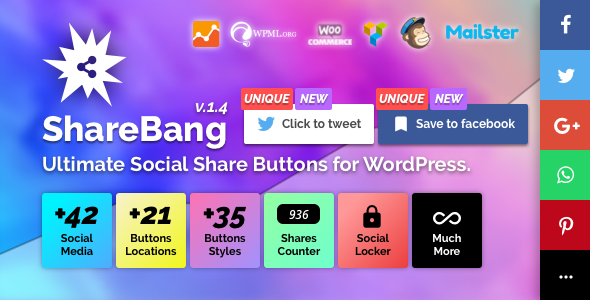 دانلود افزونه وردپرس ShareBang – اضافه کردن دکمه‌های اشتراک گذاری | پلاگین ShareBang
