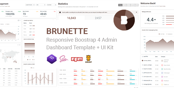 دانلود قالب سایت Brunette – قالب واکنش گرا داشبورد و مدیریت HTML