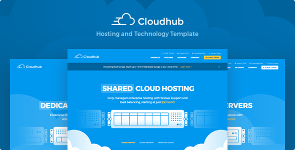 دانلود قالب سایت Cloudhub - قالب html خدمات میزبانی و هاستینگ