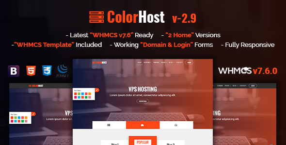 دانلود قالب سایت ColorHost – قالب HTML هاستینگ و WHMCS