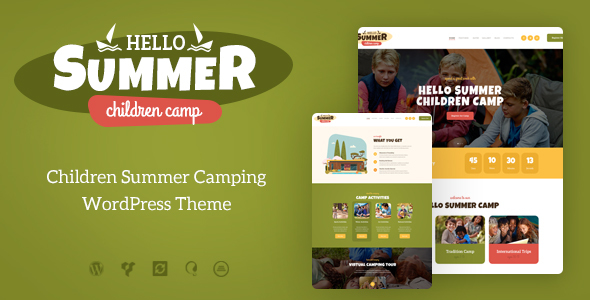 دانلود قالب وردپرس Hello Summer - پوسته اردوهای تابستانه کودکان وردپرس | پوسته Hello Summer