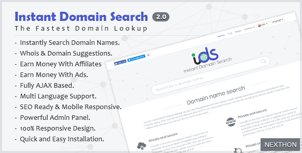 دانلود رایگان اسکریپت Instant Domain Search - سیستم جستجو دامنه