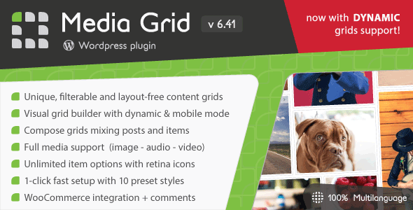دانلود افزونه وردپرس Media Grid - افزونه گالری نمونه کار واکنش گرا وردپرس | پلاگین Media Grid