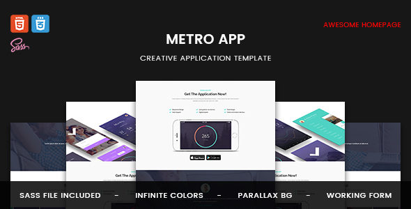 دانلود قالب سایت Metro App - قالب HTML اپلیکیشن