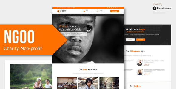 دانلود قالب سایت NGOO - قالب HTML خیر خواهانه و خیریه