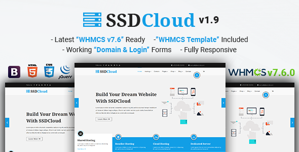 دانلود قالب سایت SSDCloud – قالب HTML چند منظوره هاستینگ و WHMCS