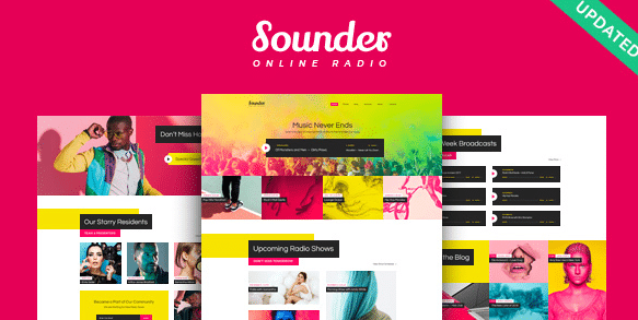 دانلود قالب وردپرس Sounder - پوسته پخش رادیو آنلاین وردپرس | پوسته Sounder