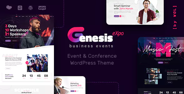دانلود قالب وردپرس GenesisExpo - پوسته مدیریت رویدادها و کنفرانس وردپرس