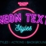 دانلود استایل فتوشاپ Neon Text Layer Styles & Extras