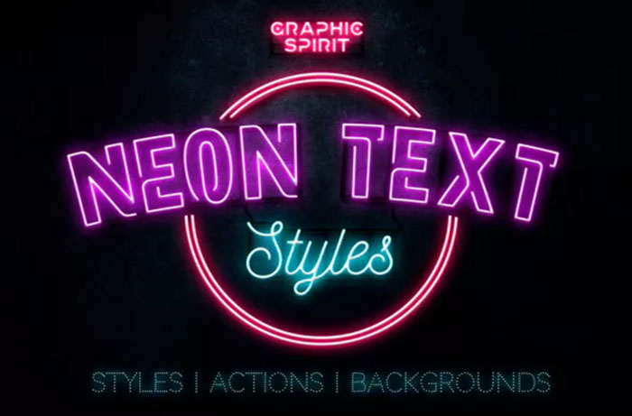 دانلود استایل فتوشاپ Neon Text Layer Styles & Extras