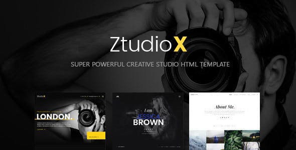 دانلود قالب سایت Ztudio X - قالب HTML خلاقانه استدیو‌های عکاسی