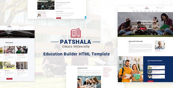 دانلود قالب آموزش و پرورش Patshala - به همراه صفحه ساز پیشرفته