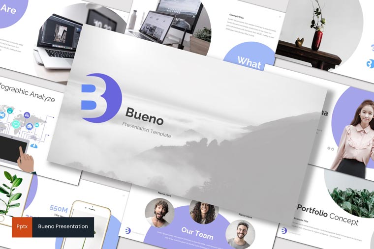 دانلود مجموعه قالب های ارائه Bueno – پاورپوینت | گوگل اسلاید | Keynote