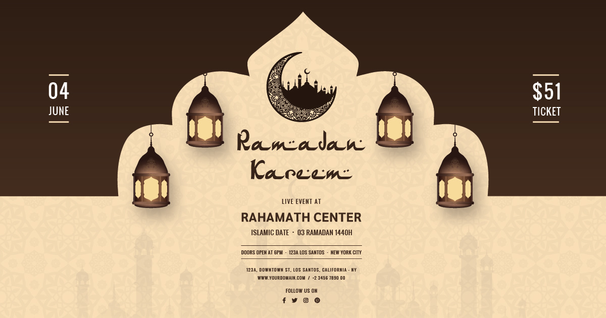دانلود قالب PSD شبکه های اجتماعی با موضوع ماه مبارک رمضان