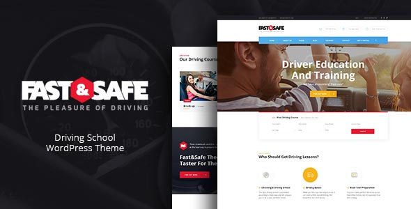 دانلود قالب وردپرس Fast & Safe - پوسته آموزشگاه رانندگی وردپرس