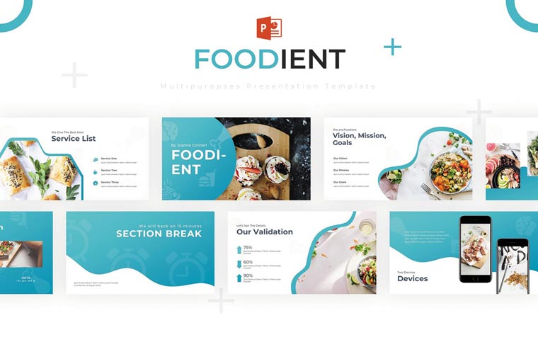 دانلود قالب پاورپوینت Foodient - قالب ارائه آماده با موضوع غذا و رستوران
