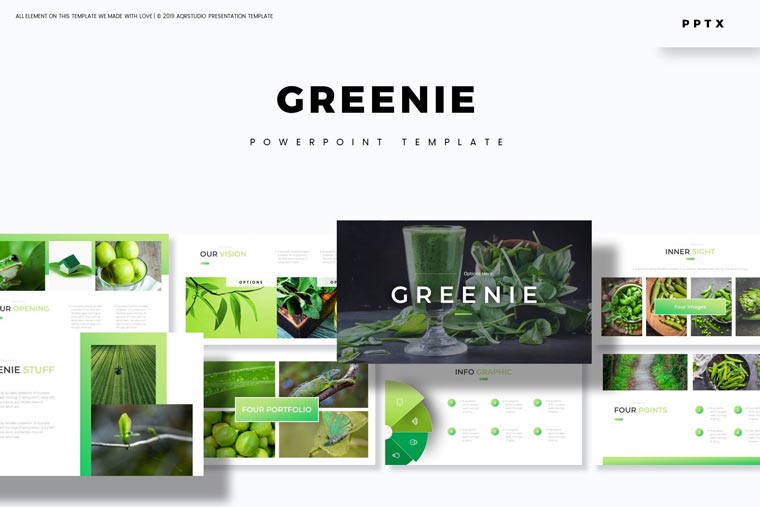 دانلود قالب پاورپوینت Greenie – به همراه دو نسخه گوگل اسلاید و Keynote